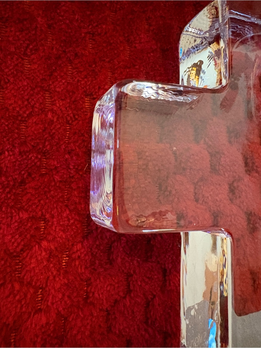 Simon Pearce Hand Blown Glass Cross Paperweight 5” w/ Box & Card Signed Sticker - Picture 4 of 15